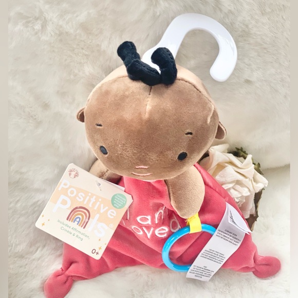New with tag POSITIVE PALS “I AM LOVED” Brown Doll with hair and a Ring for play - Picture 3 of 5